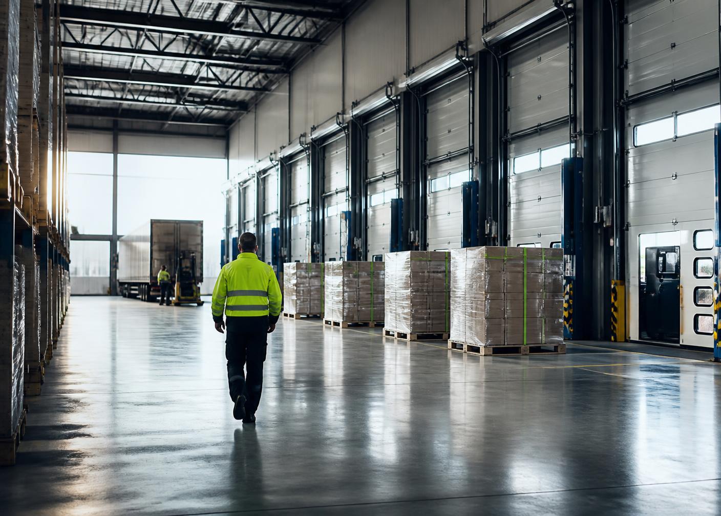 Professionele logistieke operatie in een modern distributiecentrum